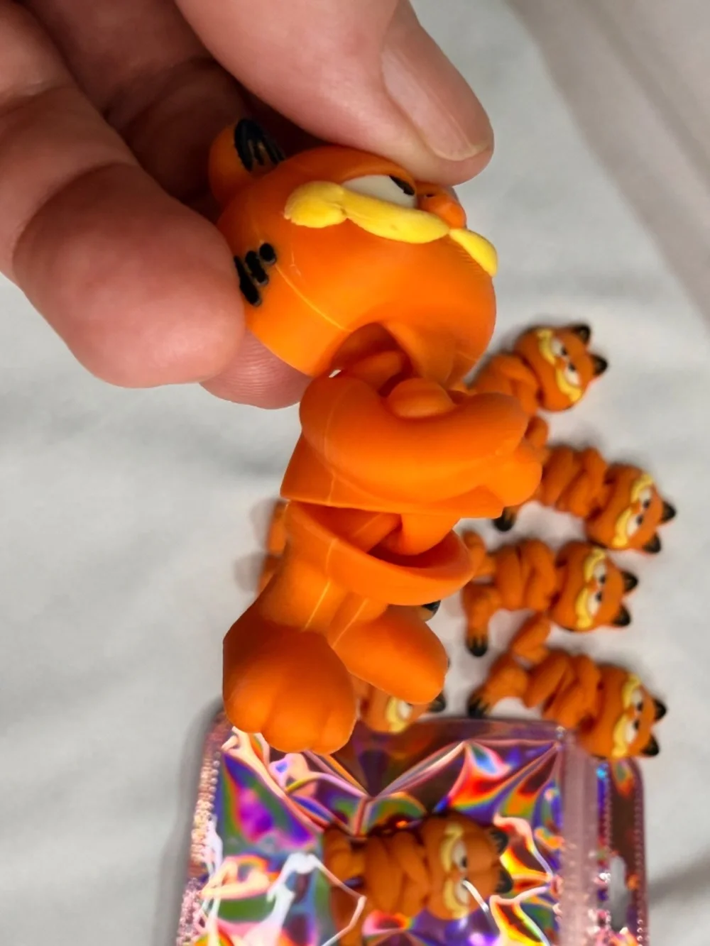 Garfield 3D Printed Keychain Orange Cat Figure Cute Bag Charm